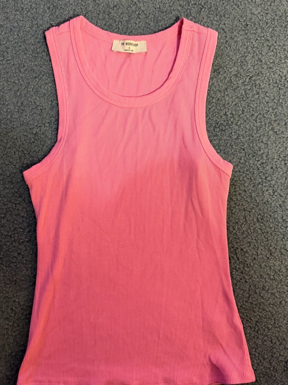 The Workshop Pink Ribbed Tank Top